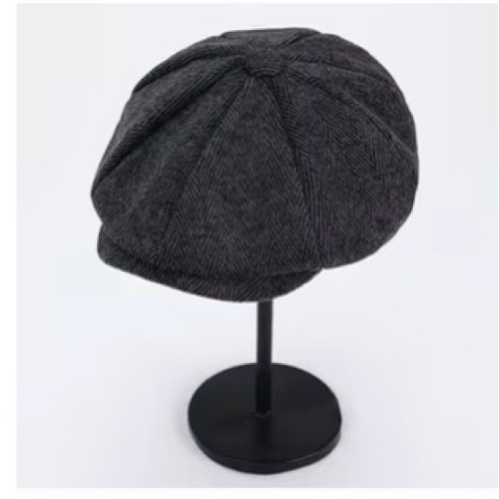 Charcoal Gray Newsboy Cap - Men's Classic Baker Boy Hat